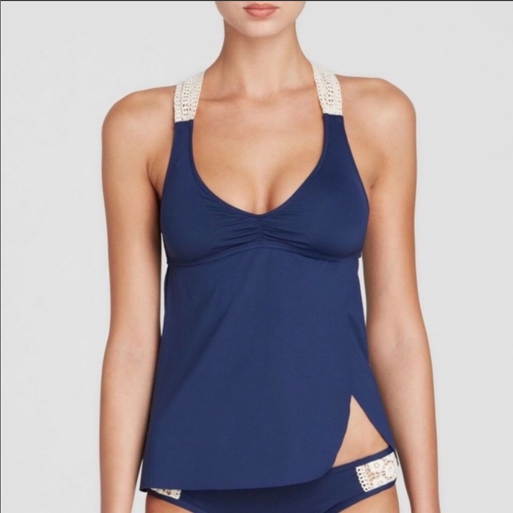 Lucky Brand Navy Blue Tankini Top